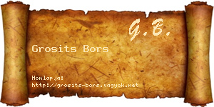 Grosits Bors névjegykártya